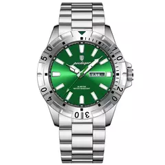 Reloj Poedagar Aviator (Plata con Verde) - comprar online