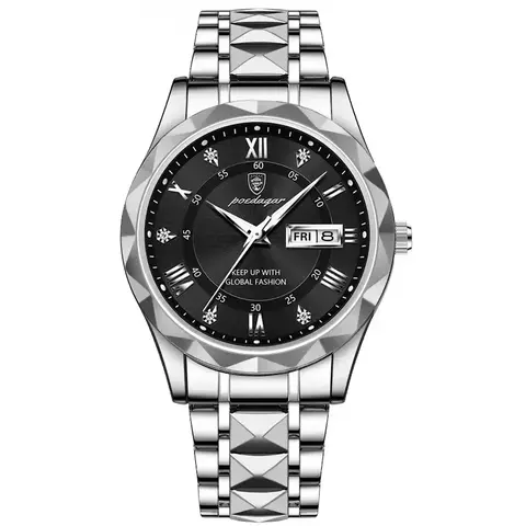 Reloj Poedagar 615 (Plateado con Negro)