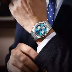 Reloj Poedagar 970 Axis (Plateado con Celeste) - tienda online