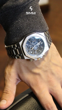 Reloj Poedagar 926 Octavio (Plateado con Negro) - Simax Shop SAS