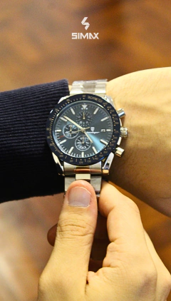 Reloj Poedagar 988 Alianza St (Plateado con Azul) - Simax Shop SAS
