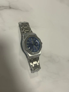 Reloj Poedagar Octagon (Plateado con Azul) - tienda online