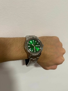 Reloj Poedagar Aviator (Plata con Verde) - tienda online