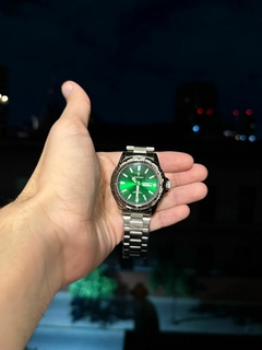 Imagen de Reloj Poedagar Aviator (Plata con Verde)