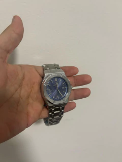Reloj Poedagar Octagon (Plateado con Azul)