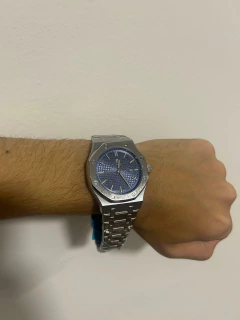 Reloj Poedagar Octagon (Plateado con Azul) - comprar online