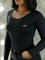 BODY C/ MANGA VALLO PRETO/BEGE