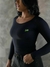 BODY C/ MANGA VALLO PRETO/VERDE NEON