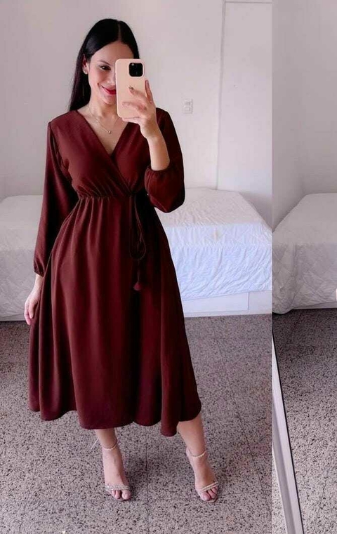 VESTIDO IZABEL - MARROM