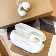 ambie som earcuffs tws fones de ouvido sem fio bluetooth fone de ouvido 5.3 alta fidelidade estéreo esportes gancho mic - Browjhon.com