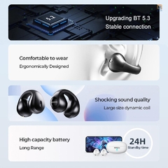 Lenovo XT83II Redução Do Ruído Clipe Auricular Sem Fio De Condução A Ar Chamada De Alta Definição HiFi Estéreo À Prova - Browjhon.com