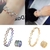 Imagem do Pulseira retrátil 2 em 1, criativa, elástica, girável, dobrável, com strass,