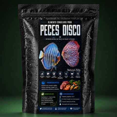 Papilla Alimento congelado para peces disco.