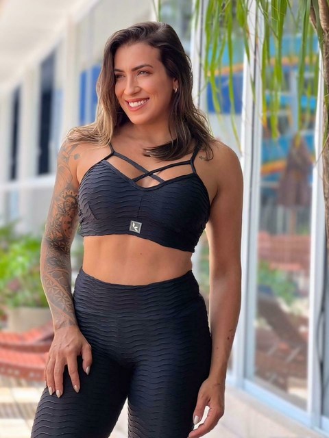 Conjunto Rita Jacquard preto - comprar online