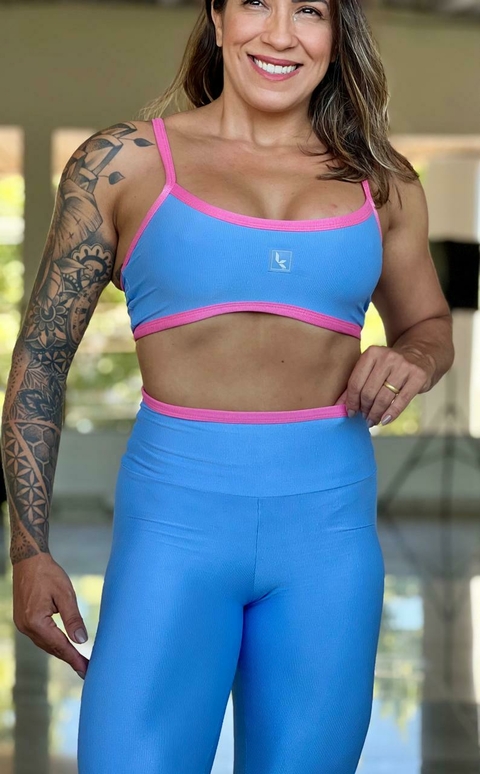 Conjunto Thais bicolor cor azul serenity com rosa - comprar online