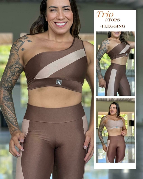 Conjunto crosolver com 3 peças cor chocolate - comprar online