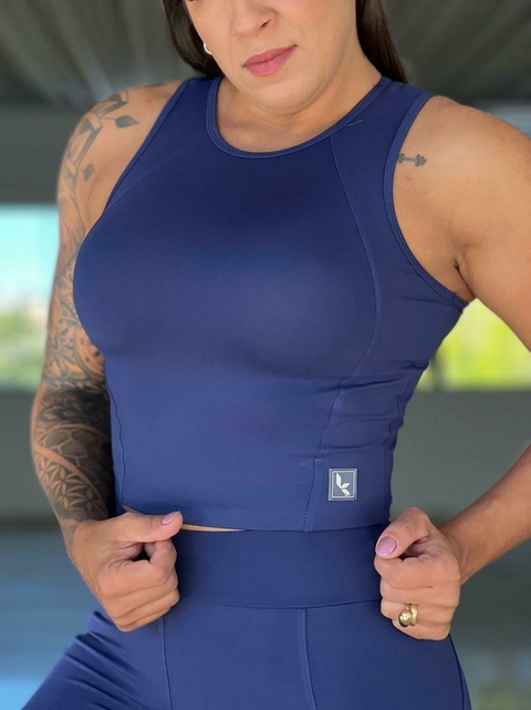 Cropped recorte regata Azul Noite - comprar online