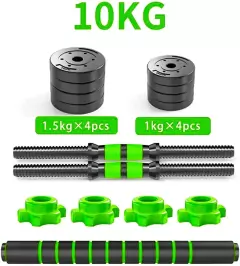 Jogo de Halteres 10kg verde aço emborrachado kit para crossfit treino pesado - loja online