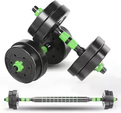 Jogo de Halteres 10kg verde aço emborrachado kit para crossfit treino pesado