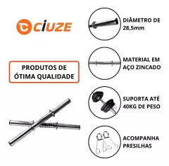 Kit Halteres De Anilhas E Barras Fitness - 18 Peças