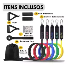 Kit 11 Extensor Elástico Treino Em Casa + Kit 5 Mini Band - comprar online