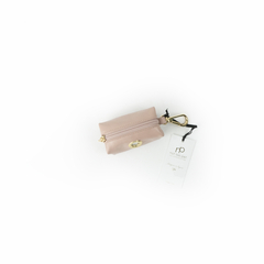 porta saquinhos importado de luxo em couro nude com acabamento dourado para animal de estimação