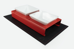 Comedouro Pet Mangia & Bevi – Vermelho & Preto - Quadrado - comprar online