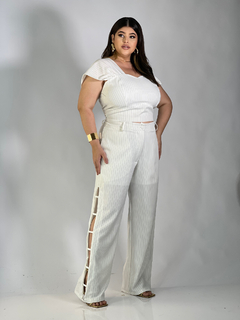 Imagem do Cropped Princess Branco Listrado