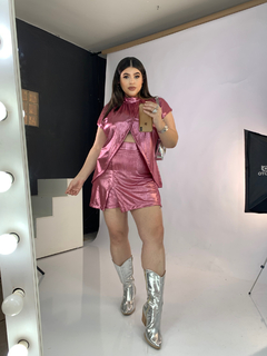 ShortSaia Lamê Pink na internet