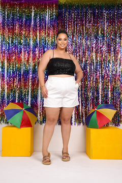 Imagem do Cropped Top Paetê Preto