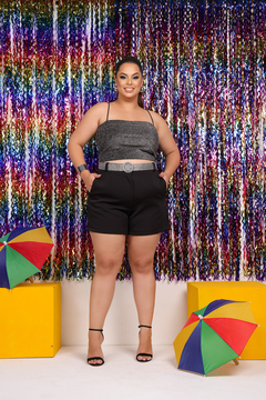 Cropped Top Lurex Prata na internet