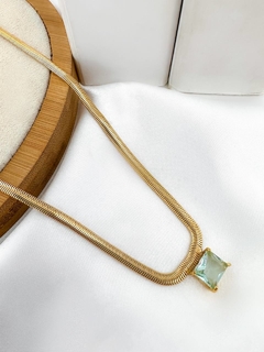 Choker Malha com pedra Azul