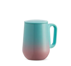 Caneca bicolor parede dupla com capacidade de 250ml, feita em inox