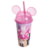 COPO PLASTICO COM CANUDO 500ML PLASUTIL COM ORELHA MINNIE
