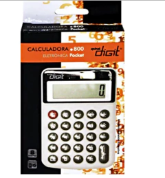 Calculadora de bolso (bat/solar/8 dígitos) cinza
