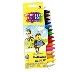 GIZ DE CERA CURTO COM 15 CORES 68G ACRILEX - comprar online