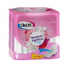 ABSORVENTE COM ABAS HIGIÊNICOS C/8 UN CLINOFF