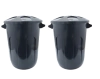 Kit 2 Lixeiras Plásticas com Tampa Eco Nature 93L Preta