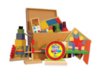 BAÚ COM BRINQUEDOS DE MADEIRA