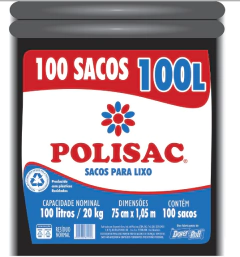 Saco para lixo 100lt preto PT 100 UN