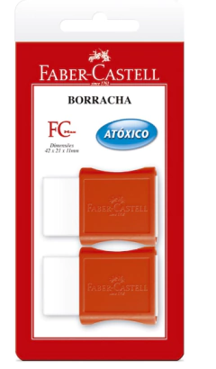 Borracha Plástica Branca com Cinta Vemelha