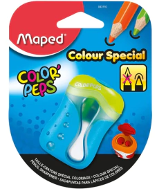 Apontador com Depósito Color Peps, 2 Furos, Padrão e Jumbo
