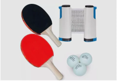 Kit Ping Pong Rede Retrátil Raquete Profissional + 3 Bolinha