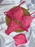 Conjunto Trio Sainha Lingerie Com Bojo Sensual - Tule Poá na internet