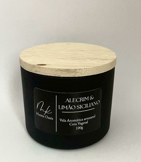 Vela Aromática Alecrim e Limão Siciliano Black