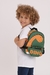 Mini Mochila Infantil Dino Verde Bandeira com pochete