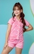 Pijama Rosa Corações curto