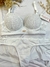 CONJUNTO DE PUNTILLA Y MICROFIBRA, CON CORPIÑO CON TAZA SOFT PUSH UP Y COLA LESS. ART 4030