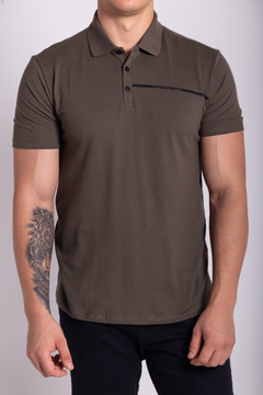 POLO CALVIN KLEIN PALITO CKJ - VERDE MILITAR na internet