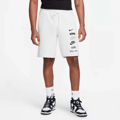 BERMUDA MOLETOM NIKE CLUB FIT LOGO - BRANCO - comprar online